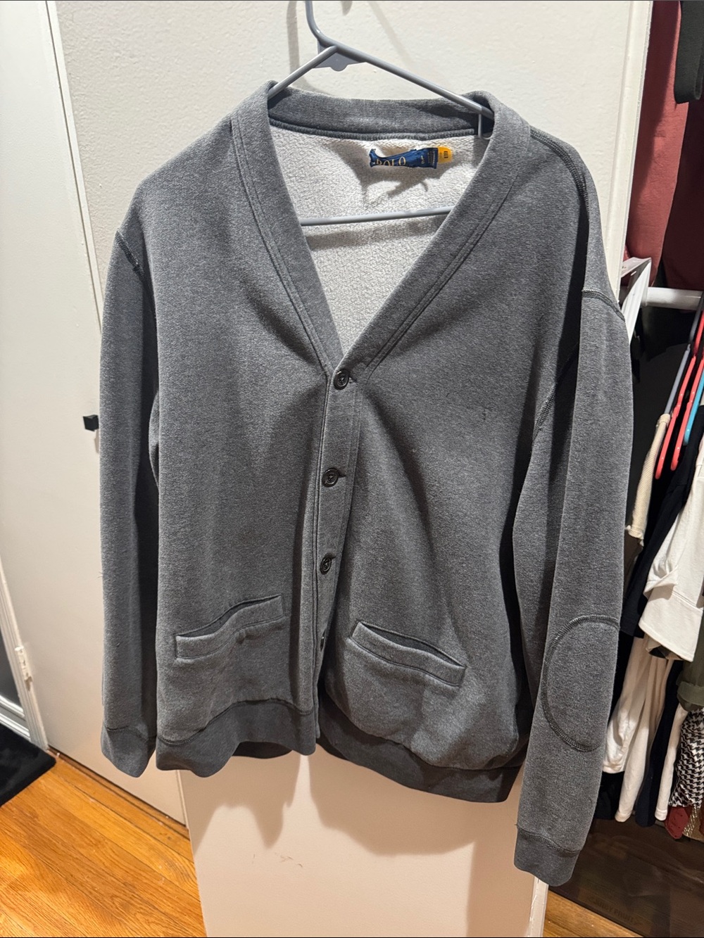 Men’s Polo by Ralph Lauren Men's Charcoal Button-Front  Sweatshirt Cardigan